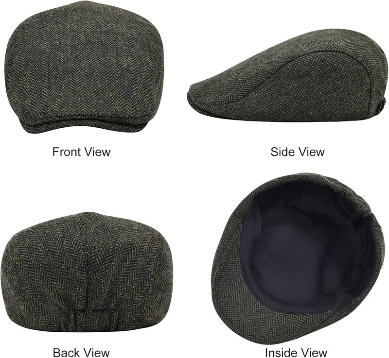 STARANCE 2 Pack Newsboy Hats for Men Wool Blend Ivy Driving Flat Cap - Image 3